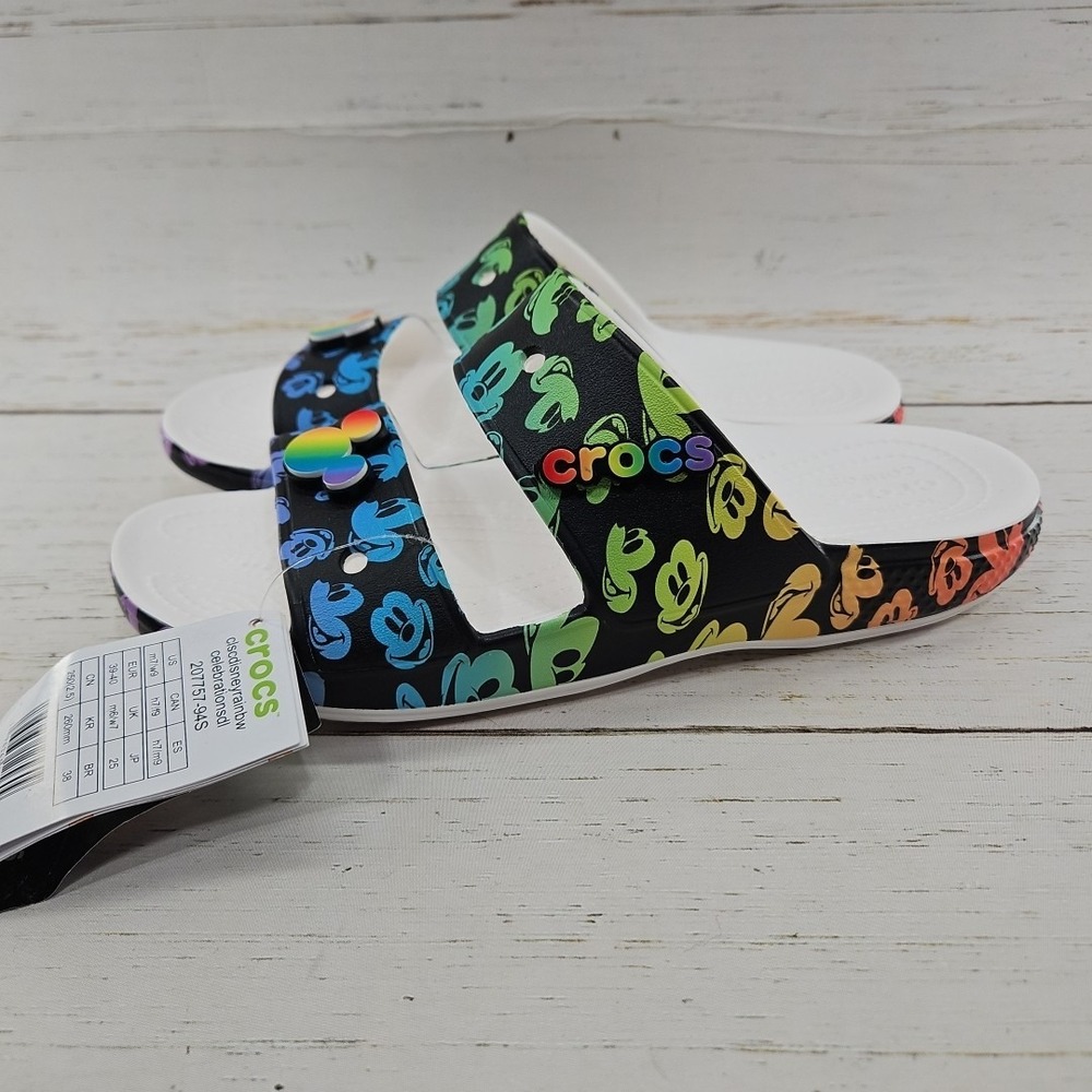 Crocs Classic Disney Rainbow Celebrations Mickey Mouse Sandals Womens 9 Mens‎ 7